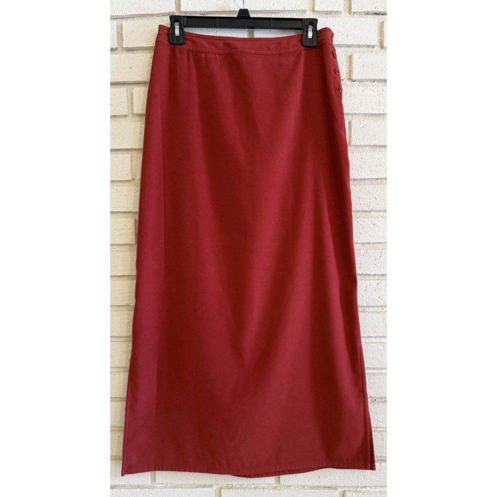 Islander Terra Cotta/Rust Color Midi Length Side Slits‎ Skirt Size 6